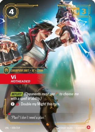 Vi - Hotheaded (030/219) - Unleashed Foil - Unleashed - Card Brawlers | Quebec | Canada |