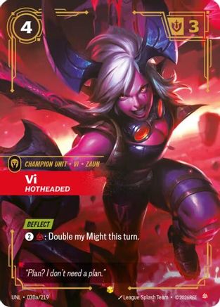 Vi - Hotheaded (Alternate Art) (030a/219) - Unleashed Foil - Unleashed - Card Brawlers | Quebec | Canada |