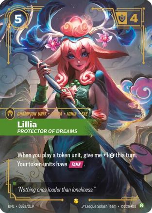Lillia - Protector of Dreams (Alternate Art) (058a/219) - Unleashed Foil - Unleashed - Card Brawlers | Quebec | Canada |