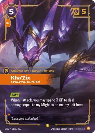 Kha'Zix - Evolving Hunter (Alternate Art) (119a/219) - Unleashed Foil - Unleashed - Card Brawlers | Quebec | Canada |