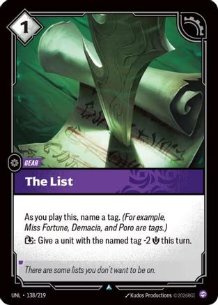 The List (138/219) - Unleashed Foil - Unleashed - Card Brawlers | Quebec | Canada |