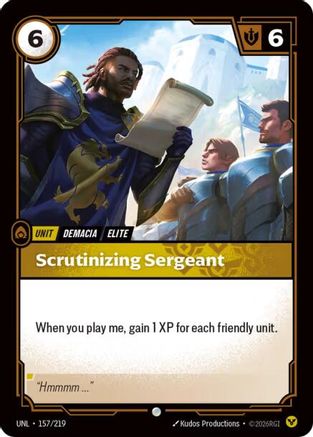 Scrutinizing Sergeant (157/219) - Unleashed - Unleashed - Card Brawlers | Quebec | Canada |