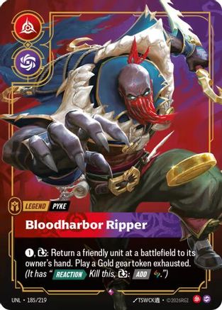 Pyke - Bloodharbor Ripper (185/219) - Unleashed Foil - Unleashed - Card Brawlers | Quebec | Canada |