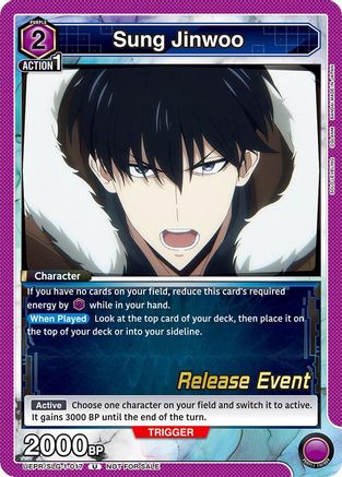 Sung Jinwoo (017) (UE17BT/SLG-1-017) - UE17BT SOLO LEVELING Release Event Cards - UE17BT: SOLO LEVELING Release Event Cards - Card Brawlers | Quebec | Canada |
