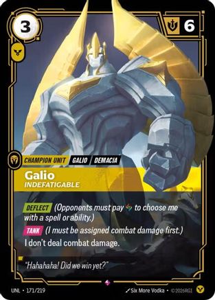Galio - Indefatigable (171/219) - Unleashed Foil - Unleashed - Card Brawlers | Quebec | Canada |