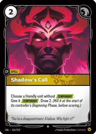 Shadow's Call (165/219) - Unleashed - Unleashed - Card Brawlers | Quebec | Canada |