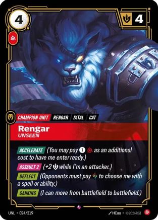 Rengar - Unseen (024/219) - Unleashed Foil - Unleashed - Card Brawlers | Quebec | Canada |
