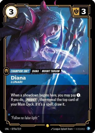 Diana - Lunari (Alternate Art) (079a/219) - Unleashed Foil - Unleashed - Card Brawlers | Quebec | Canada |