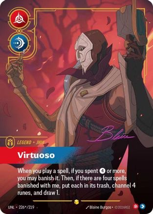 Jhin - Virtuoso (Signature) (226*/219) - Unleashed Foil - Unleashed - Card Brawlers | Quebec | Canada |