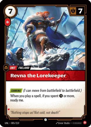 Revna the Lorekeeper (005/219) - Unleashed Foil - Unleashed - Card Brawlers | Quebec | Canada |