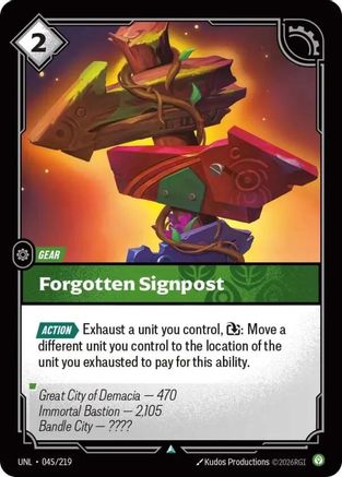 Forgotten Signpost (045/219) - Unleashed - Unleashed - Card Brawlers | Quebec | Canada |