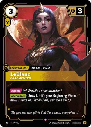 LeBlanc - Fragmented (172/219) - Unleashed Foil - Unleashed - Card Brawlers | Quebec | Canada |