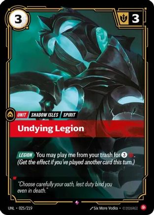 Undying Legion (025/219) - Unleashed Foil - Unleashed - Card Brawlers | Quebec | Canada |
