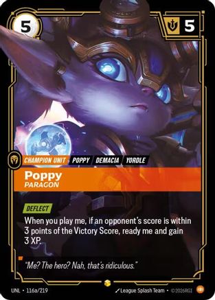 Poppy - Paragon (Alternate Art) (116a/219) - Unleashed Foil - Unleashed - Card Brawlers | Quebec | Canada |