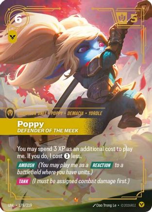 Poppy - Defender of the Meek (178/219) - Unleashed Foil - Unleashed - Card Brawlers | Quebec | Canada |