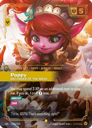 Poppy - Defender of the Meek (Alternate Art) (178a/219) - Unleashed Foil - Unleashed - Card Brawlers | Quebec | Canada |