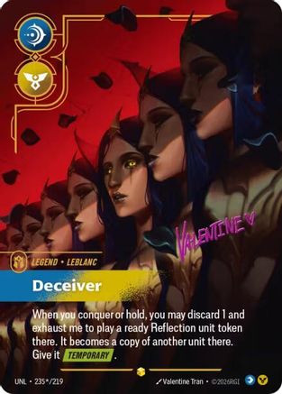LeBlanc - Deceiver (Signature) (235*/219) - Unleashed Foil - Unleashed - Card Brawlers | Quebec | Canada |
