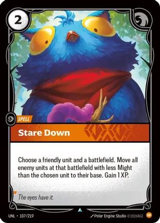 Stare Down (107/219) - Unleashed Foil - Unleashed - Card Brawlers | Quebec | Canada |