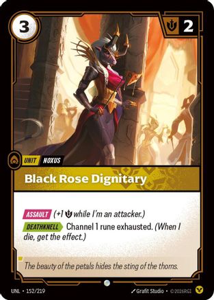 Black Rose Dignitary (152/219) - Unleashed - Unleashed - Card Brawlers | Quebec | Canada |