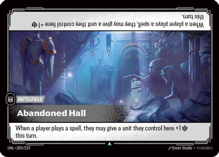 Abandoned Hall (205/219) - Unleashed - Unleashed - Card Brawlers | Quebec | Canada |