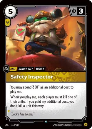 Safety Inspector (164/219) - Unleashed Foil - Unleashed - Card Brawlers | Quebec | Canada |