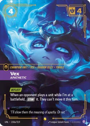 Vex - Apathetic (Alternate Art) (150a/219) - Unleashed Foil - Unleashed - Card Brawlers | Quebec | Canada |