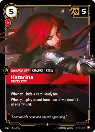 Katarina - Reckless (023/219) - Unleashed Foil - Unleashed - Card Brawlers | Quebec | Canada |