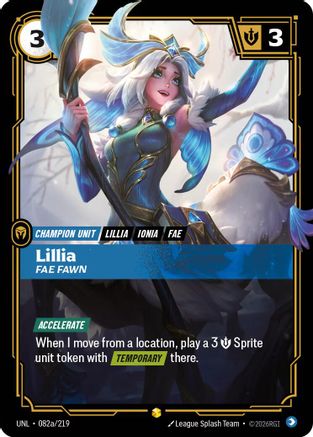 Lillia - Fae Fawn (Alternate Art) (082a/219) - Unleashed Foil - Unleashed - Card Brawlers | Quebec | Canada |