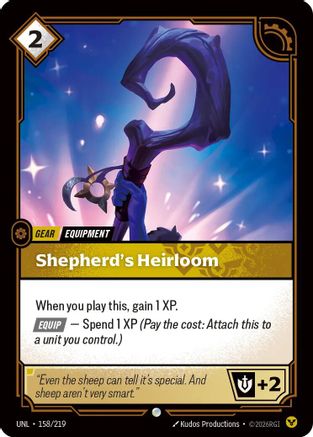 Shepherd's Heirloom (158/219) - Unleashed Foil - Unleashed - Card Brawlers | Quebec | Canada |