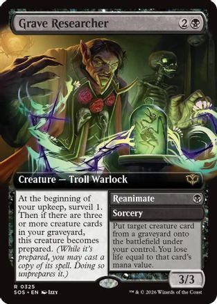 Grave Researcher (Extended Art) (SOS-325) - Secrets of Strixhaven Foil - Secrets of Strixhaven - Card Brawlers | Quebec | Canada |