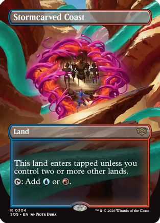 Stormcarved Coast (Borderless) (SOS-304) - Secrets of Strixhaven Foil - Secrets of Strixhaven - Card Brawlers | Quebec | Canada |