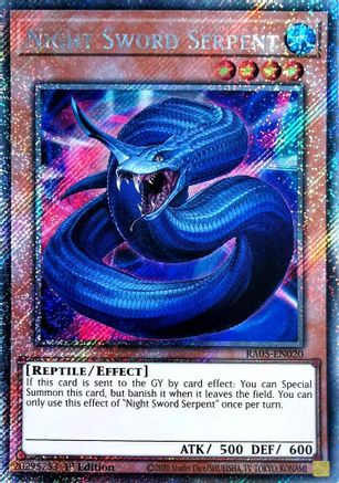 Night Sword Serpent [RA05-EN020] Platinum Secret Rare - Rarity Collection 5 - Card Brawlers | Quebec | Canada |