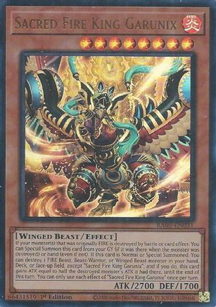 Sacred Fire King Garunix [RA05-EN031] Ultra Rare - Rarity Collection 5 - Card Brawlers | Quebec | Canada |