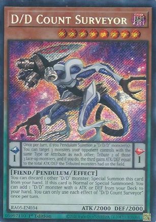 D/D Count Surveyor [RA05-EN034] Secret Rare - Rarity Collection 5 - Card Brawlers | Quebec | Canada |