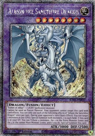 Albion the Sanctifire Dragon [RA05-EN037] Platinum Secret Rare - Rarity Collection 5 - Card Brawlers | Quebec | Canada |
