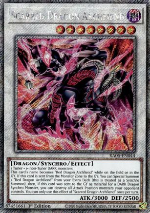 Scarred Dragon Archfiend [RA05-EN044] Platinum Secret Rare - Rarity Collection 5 - Card Brawlers | Quebec | Canada |