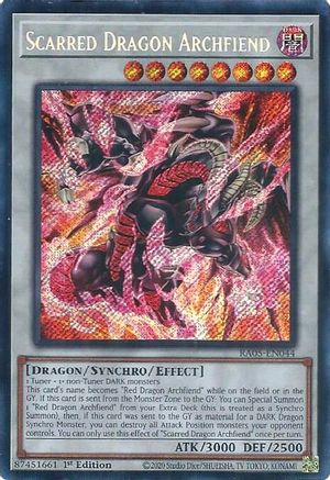 Scarred Dragon Archfiend [RA05-EN044] Secret Rare - Rarity Collection 5 - Card Brawlers | Quebec | Canada |