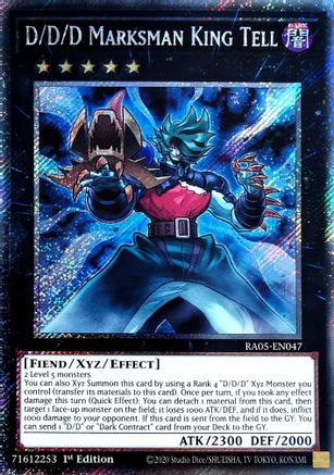 D/D/D Marksman King Tell [RA05-EN047] Platinum Secret Rare - Rarity Collection 5 - Card Brawlers | Quebec | Canada |