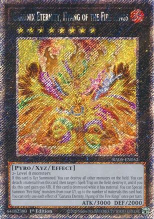 Garunix Eternity, Hyang of the Fire Kings [RA05-EN052] Platinum Secret Rare - Rarity Collection 5 - Card Brawlers | Quebec | Canada |