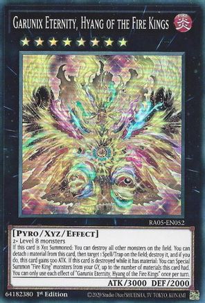 Garunix Eternity, Hyang of the Fire Kings [RA05-EN052] Super Rare - Rarity Collection 5 - Card Brawlers | Quebec | Canada |