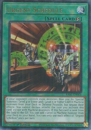 Urgent Schedule [RA05-EN064] Ultimate Rare - Rarity Collection 5 - Card Brawlers | Quebec | Canada |