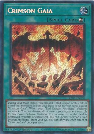Crimson Gaia [RA05-EN070] Secret Rare - Rarity Collection 5 - Card Brawlers | Quebec | Canada |