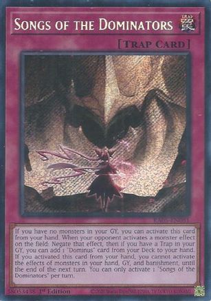 Songs of the Dominators [RA05-EN081] Secret Rare - Rarity Collection 5 - Card Brawlers | Quebec | Canada |