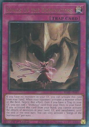 Songs of the Dominators [RA05-EN081] Ultimate Rare - Rarity Collection 5 - Card Brawlers | Quebec | Canada |