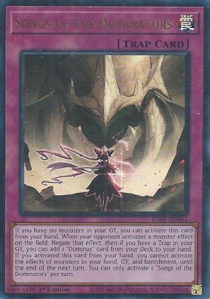 Songs of the Dominators [RA05-EN081] Ultra Rare - Rarity Collection 5 - Card Brawlers | Quebec | Canada |
