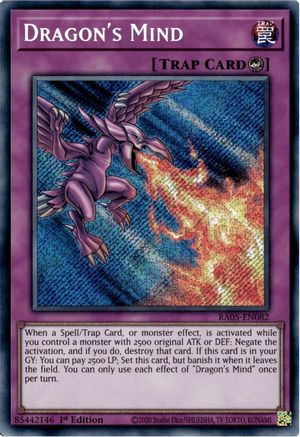 Dragon's Mind [RA05-EN082] Secret Rare - Rarity Collection 5 - Card Brawlers | Quebec | Canada |