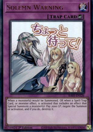 Solemn Warning [RA05-EN126] Ultra Rare - Rarity Collection 5 - Card Brawlers | Quebec | Canada |