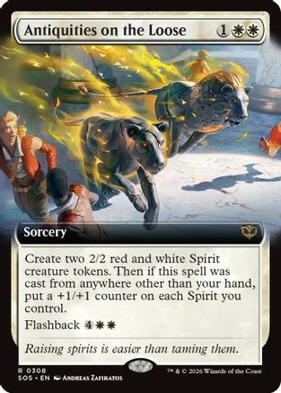 Antiquities on the Loose (Extended Art) (SOS-308) - Secrets of Strixhaven Foil - Secrets of Strixhaven - Card Brawlers | Quebec | Canada |