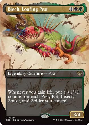 Blech, Loafing Pest (Borderless) (SOS-298) - Secrets of Strixhaven Foil - Secrets of Strixhaven - Card Brawlers | Quebec | Canada |
