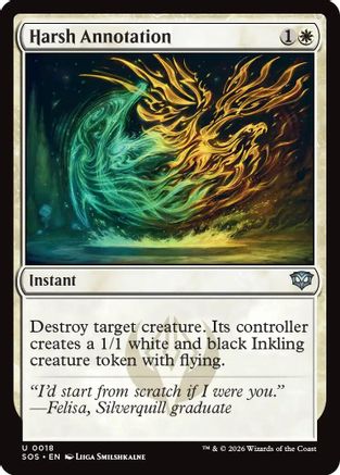 Harsh Annotation (SOS-018) - Secrets of Strixhaven Foil - Secrets of Strixhaven - Card Brawlers | Quebec | Canada |